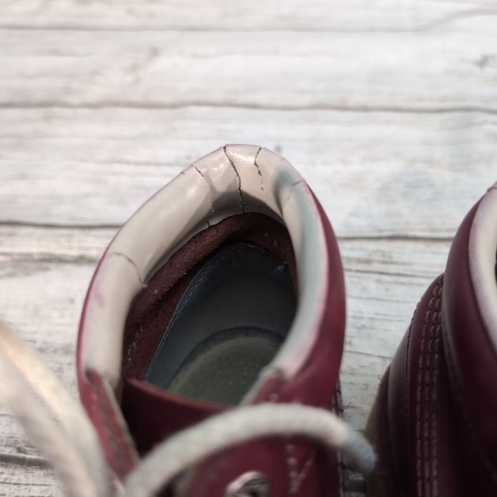 Kickers Kick Hi Boots Burgundy Leather Lace-Up Ankle Boots – Unisex - Picture 4 of 12